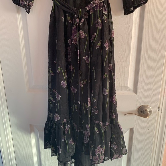 RALPH LAUREN Black Floral Print Jacquard Dress - Picture 6 of 8